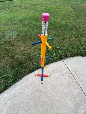 Rare 1980s Pierre Sala Art Deco Pencil Memphis Style Coat Rack . Colorful